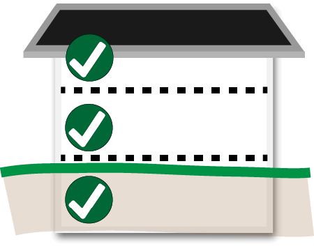 illustration showing what levels of a home in which engineered hardwood flooring can be installed