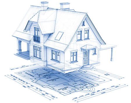 illustration of house floor plans with measurements