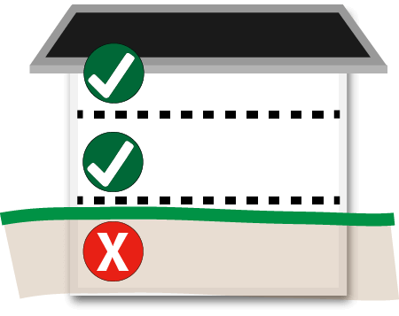 illustration showing what levels of a home in which solid hardwood flooring can be installed