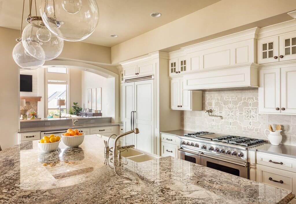 beautiful granite countertop in kitchen