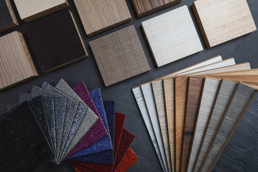 a collection of different flooring samples